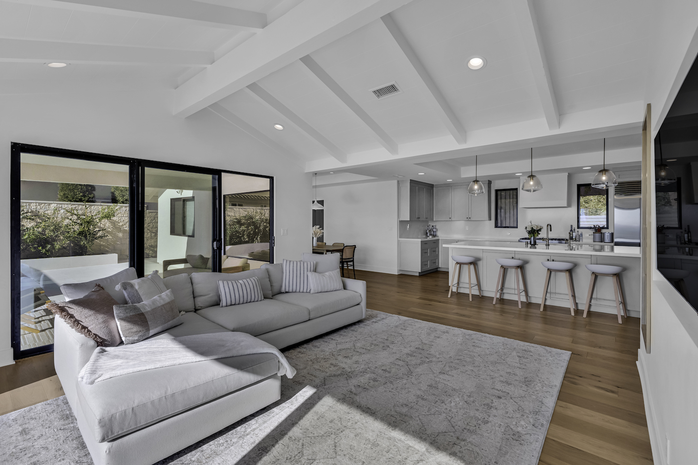 Equestrian Drive home renovation photo 3 — kitchen island detail with pendant lighting in Santa Ana